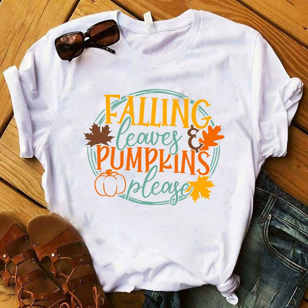 Fall Leaves Pumpkin Please Top - K&J Empire